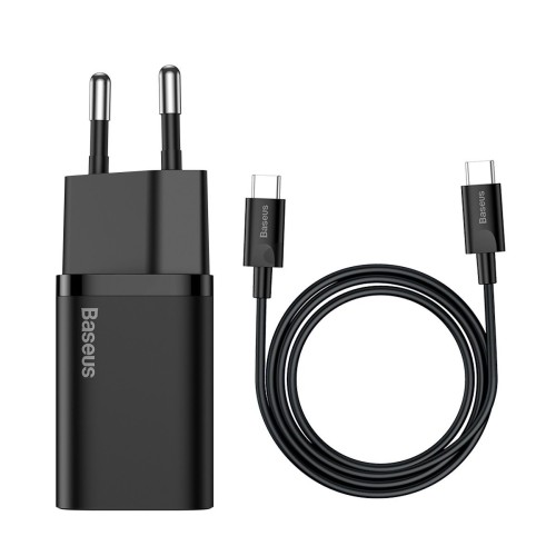 Baseus Super Si fast charger 1C 25W with USB-C - USB-C cable 1m - Black