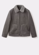 Double face jacket with fleece lining (Medium Heather Grey)