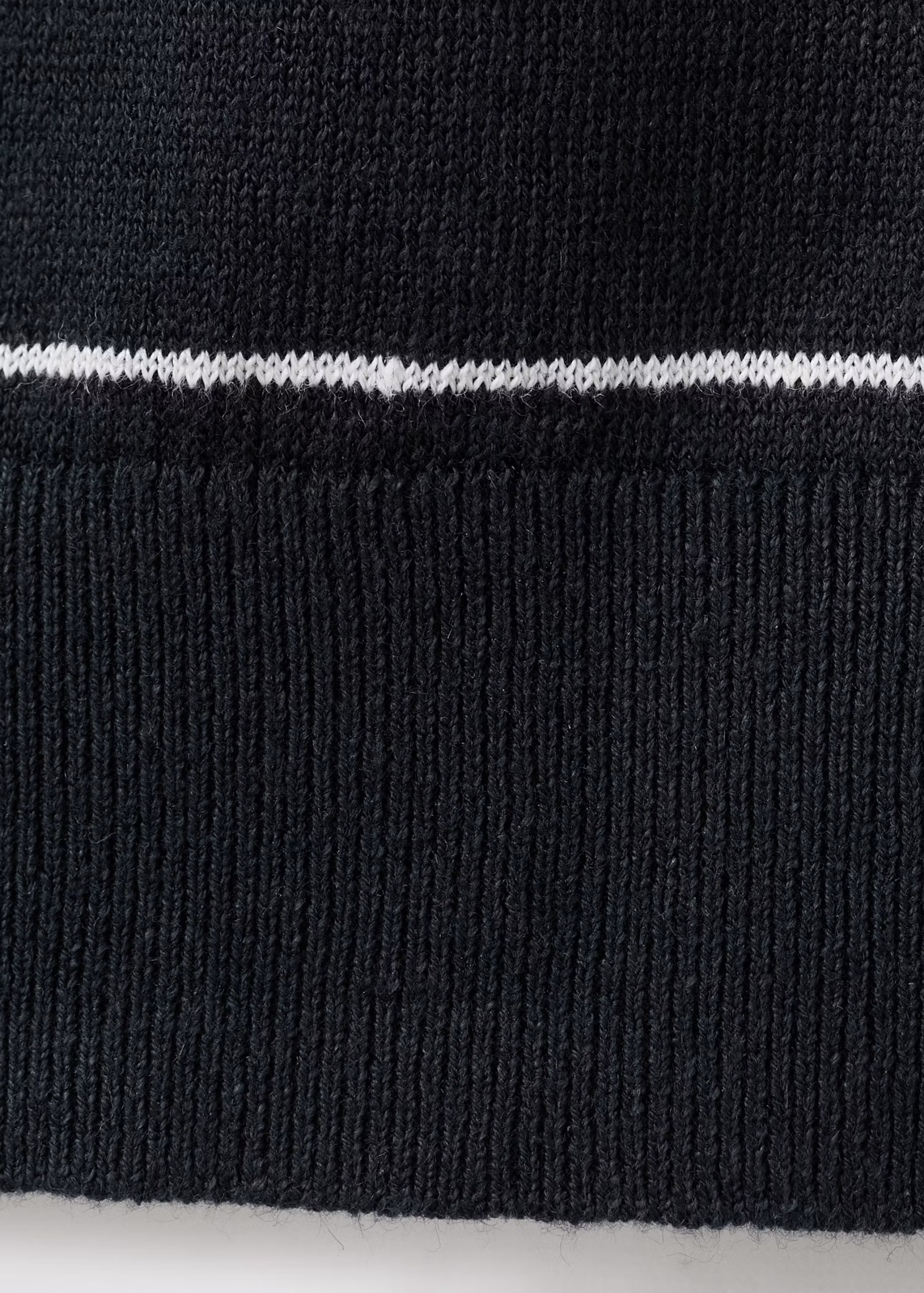 Linen blend striped polo shirt (Navy) - Image 2