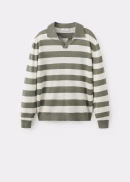 Fine knit polo sweater 100% cotton (Forest Green)