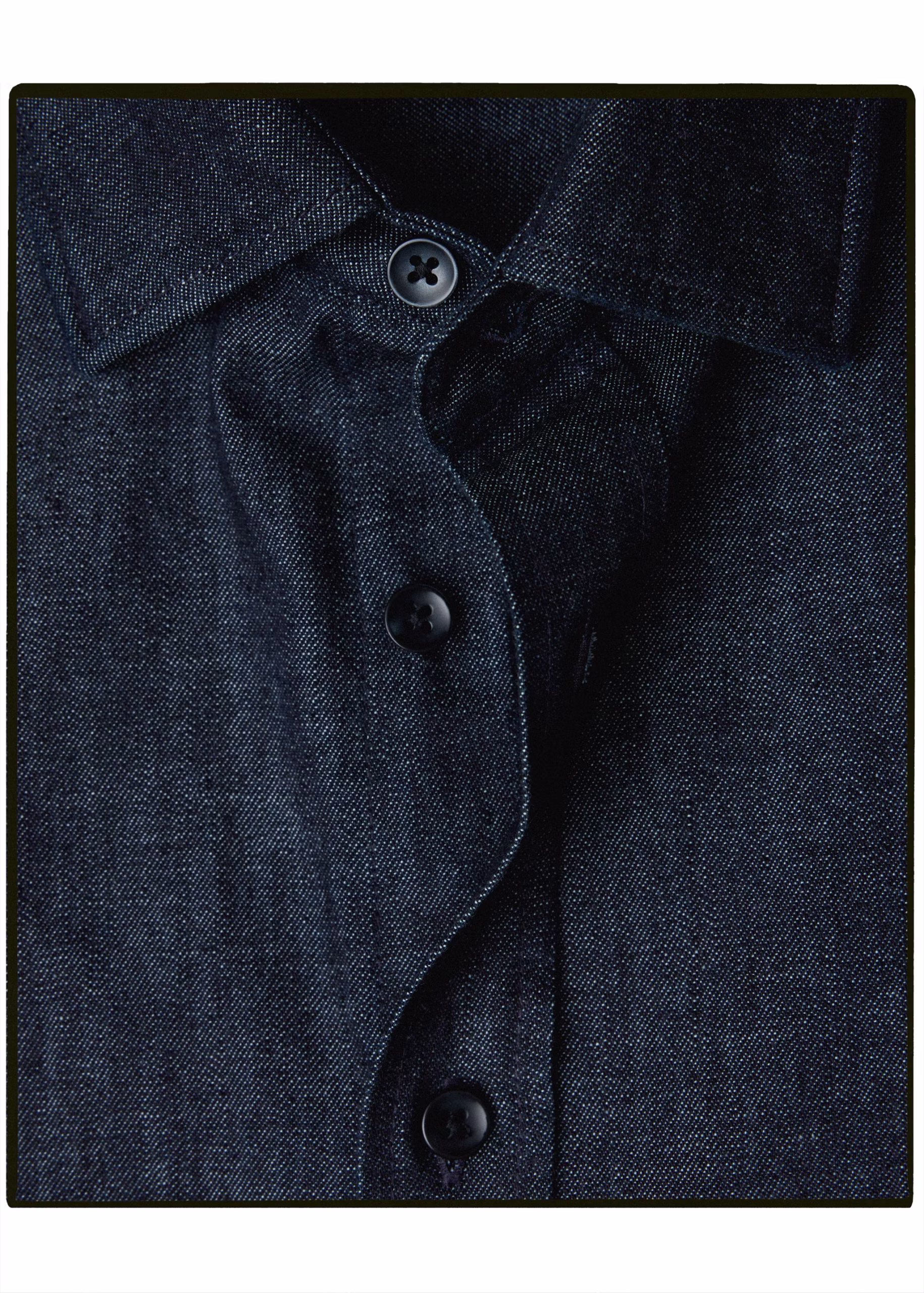 100% Italian cotton denim shirt (Open Blue) - Image 3
