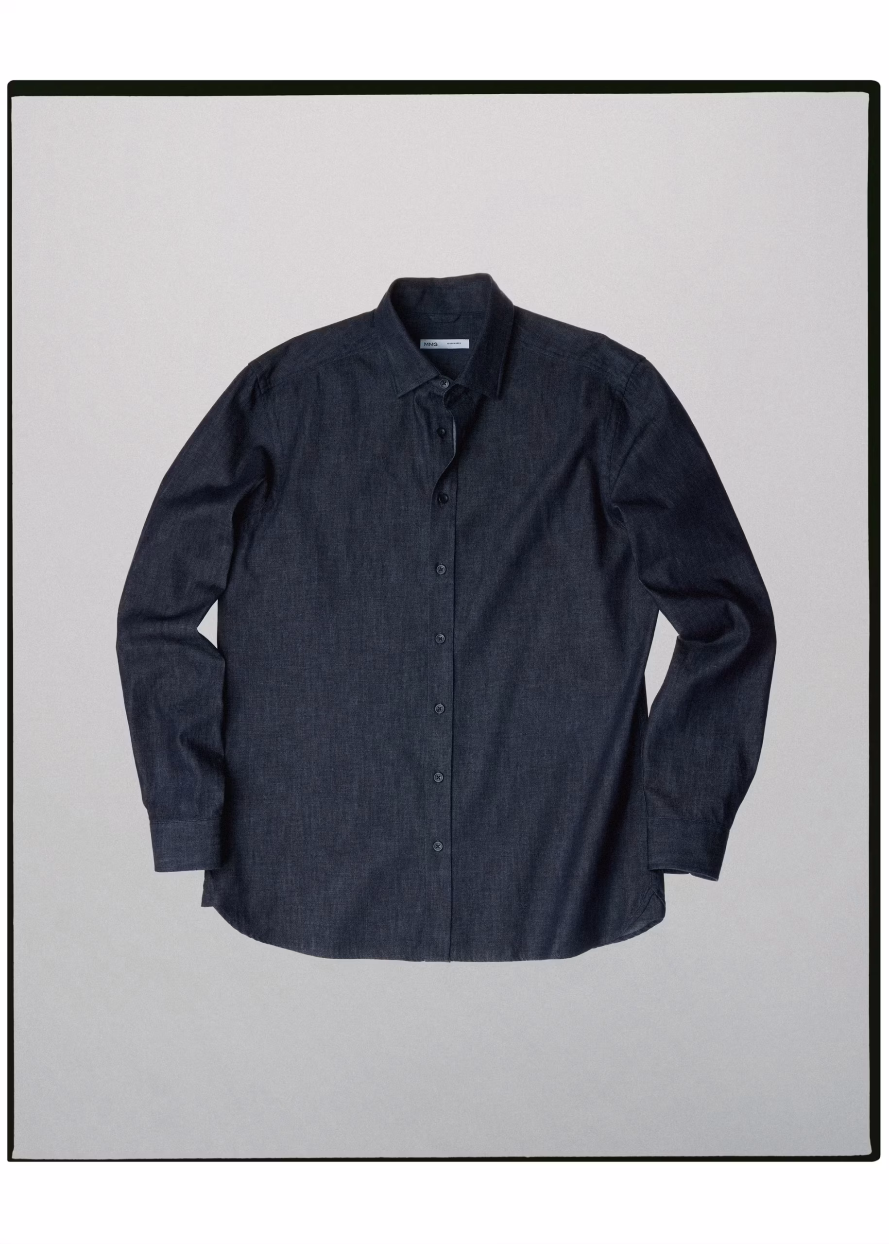100% Italian cotton denim shirt (Open Blue)