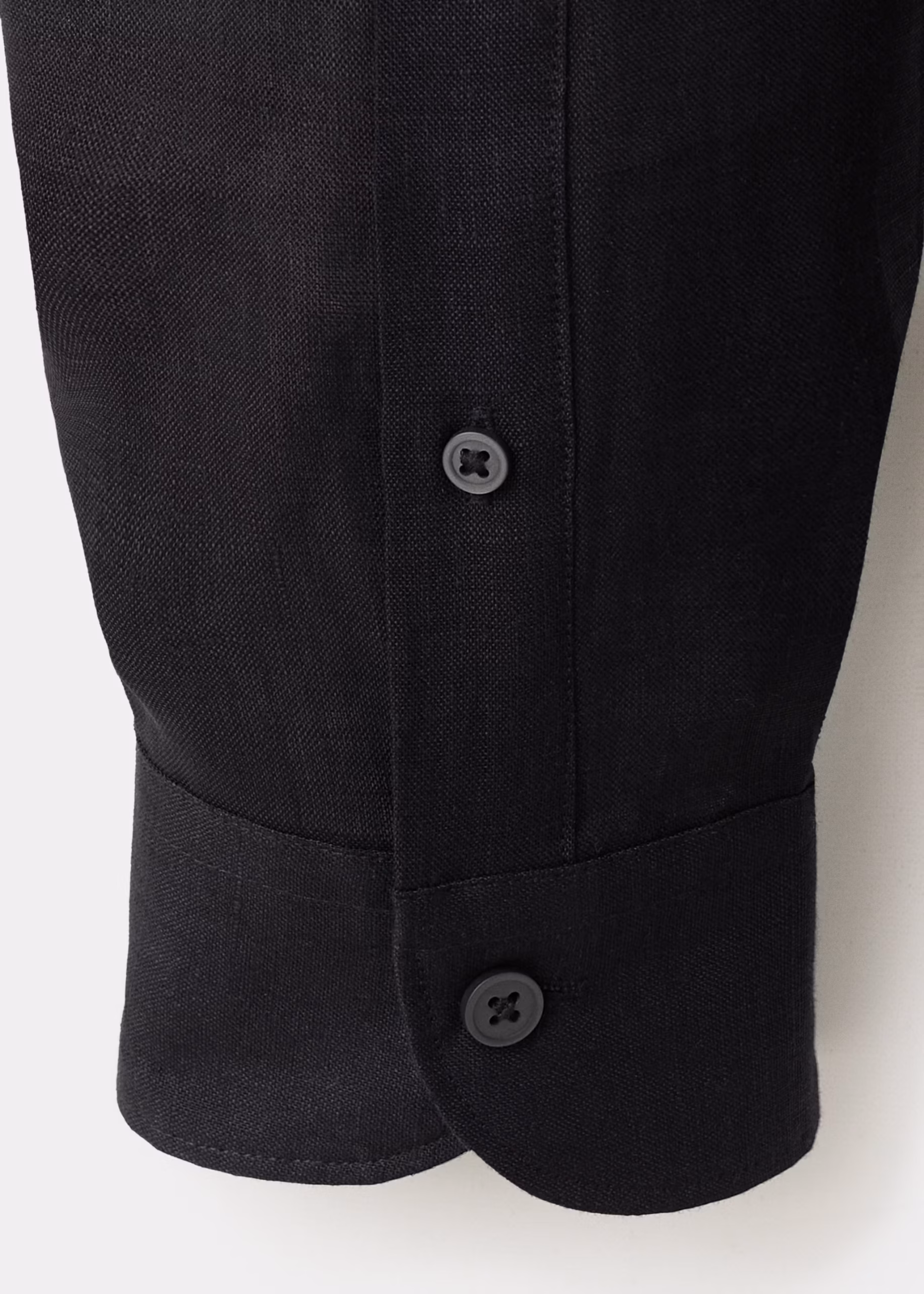 Regular-fit 100% linen shirt Black - Image 3